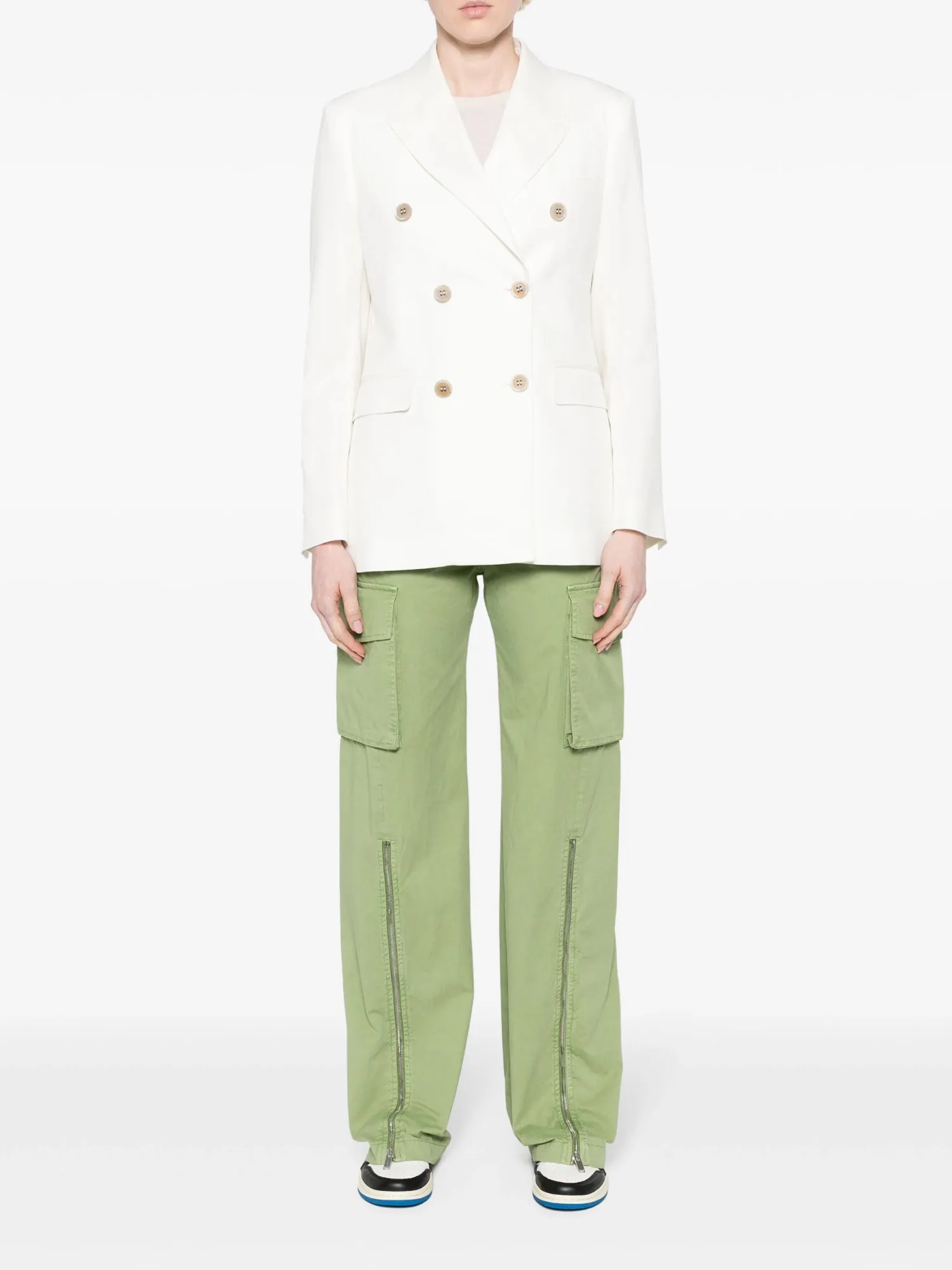 Shop GOLDEN GOOSE JOURNEY W'S BLAZER DOUBLE-BREASTED ArcticWhite