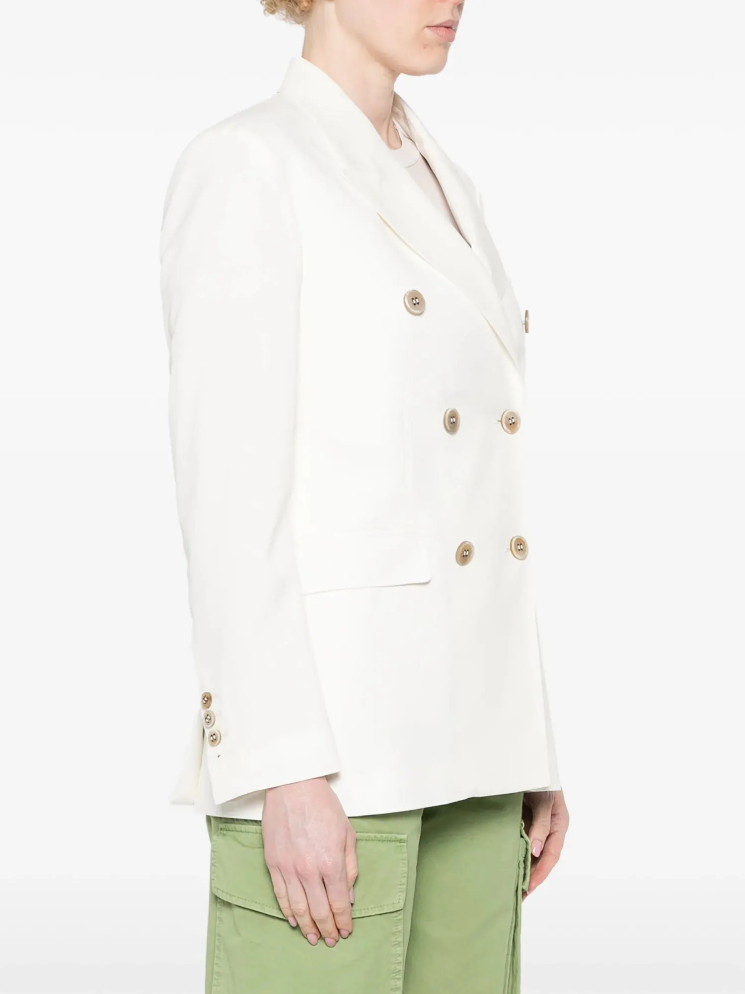 Shop GOLDEN GOOSE JOURNEY W'S BLAZER DOUBLE-BREASTED ArcticWhite