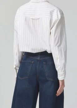 Outlet CITIZENS OF HUMANITY KAYLA SHIRT BitterChocolateStripe