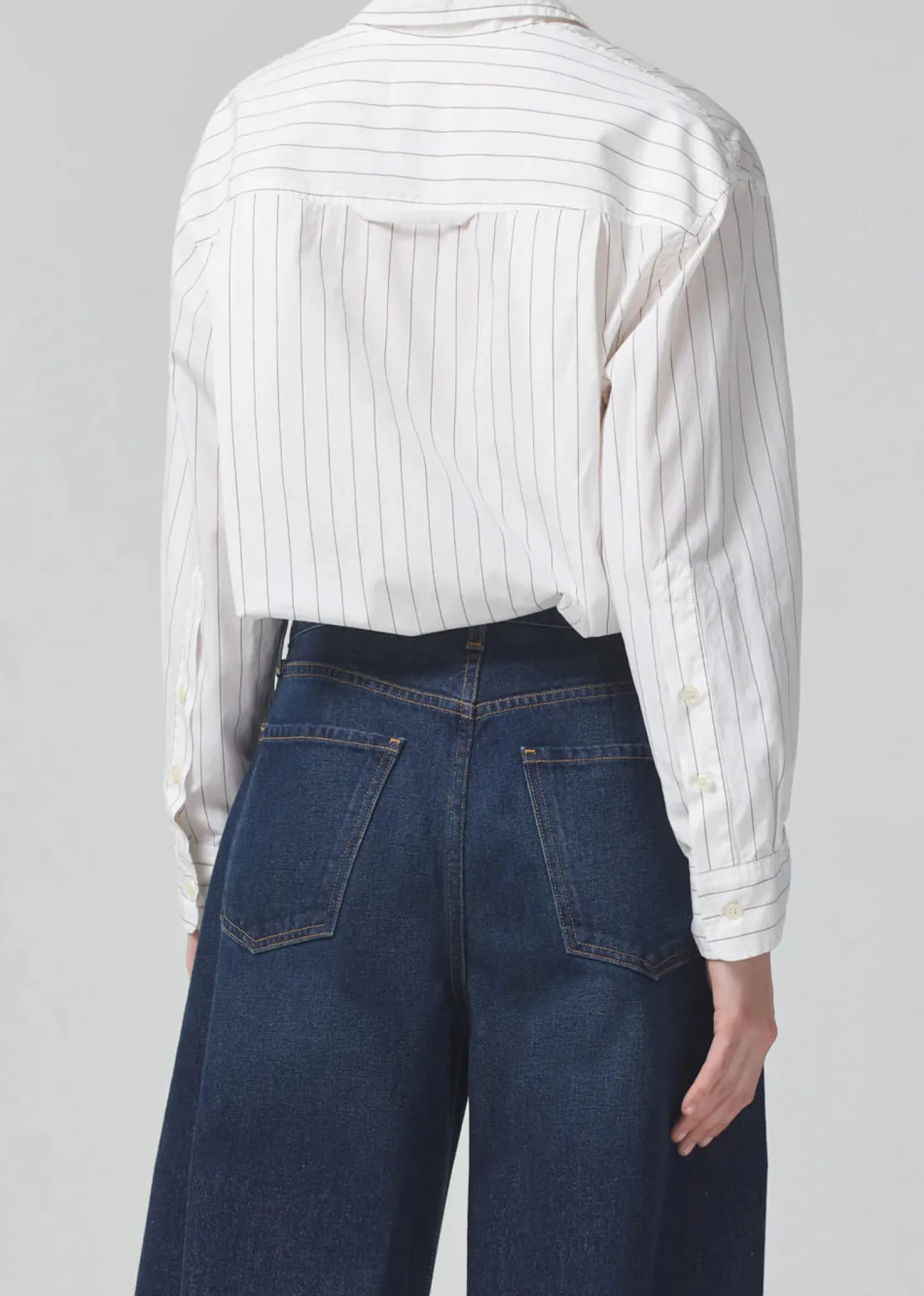 Outlet CITIZENS OF HUMANITY KAYLA SHIRT BitterChocolateStripe