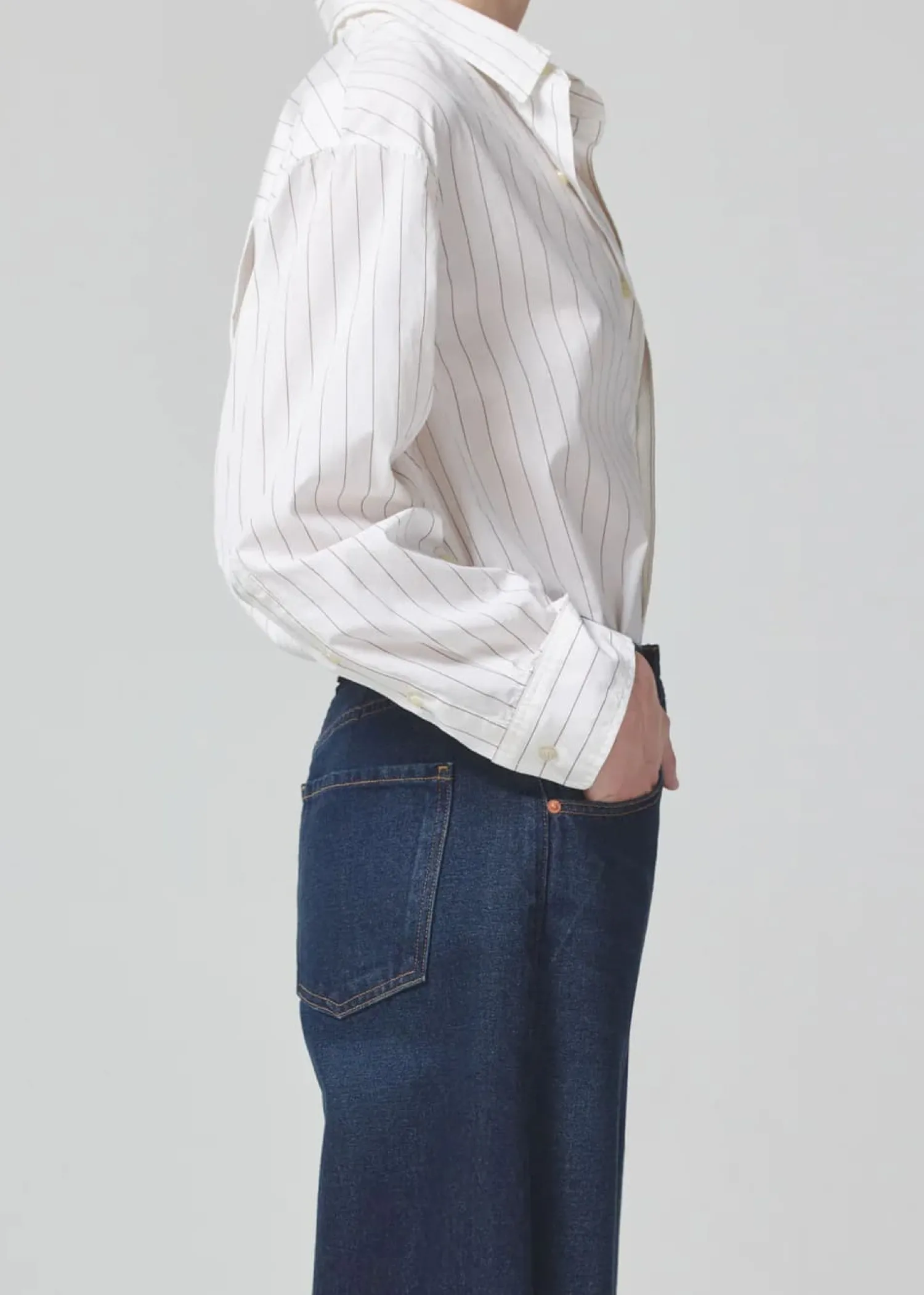 Outlet CITIZENS OF HUMANITY KAYLA SHIRT BitterChocolateStripe