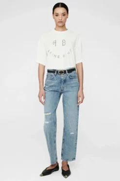 Sale ANINE BING KENT TEE SMILEY Ivory