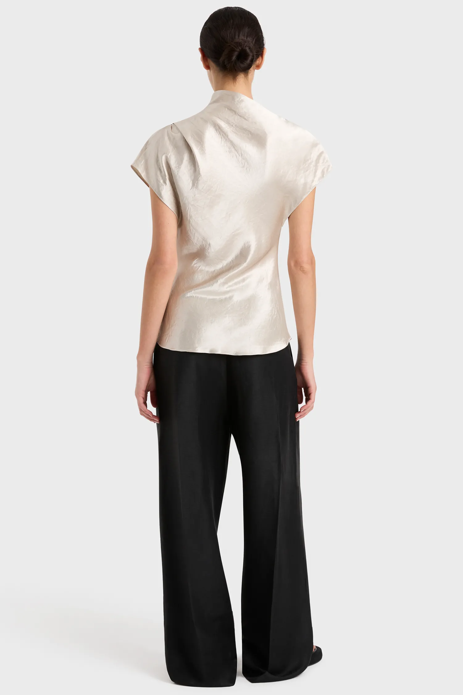 Best Sale BONDI BORN KOBE PLEAT SHOULDER TOP Silver