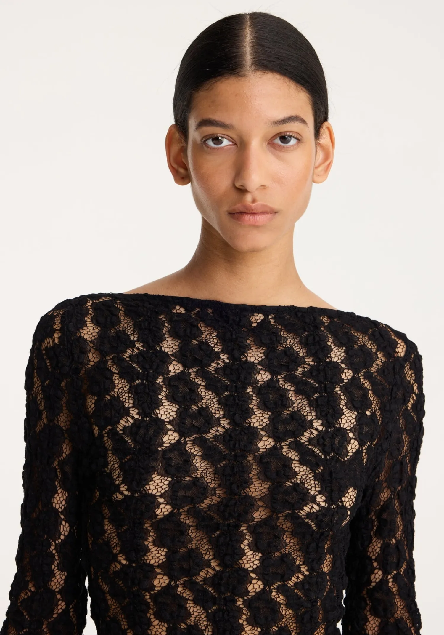 Best Sale RÓHE LACE BOAT NECK TOP