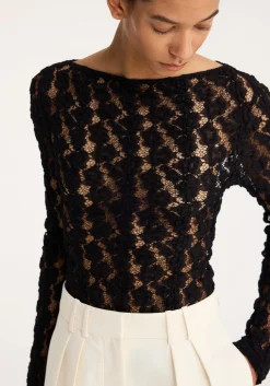 Best Sale RÓHE LACE BOAT NECK TOP