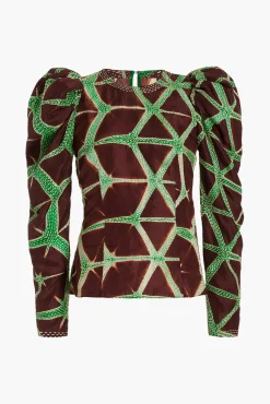 Store ULLA JOHNSON LEYLA BLOUSE Teak