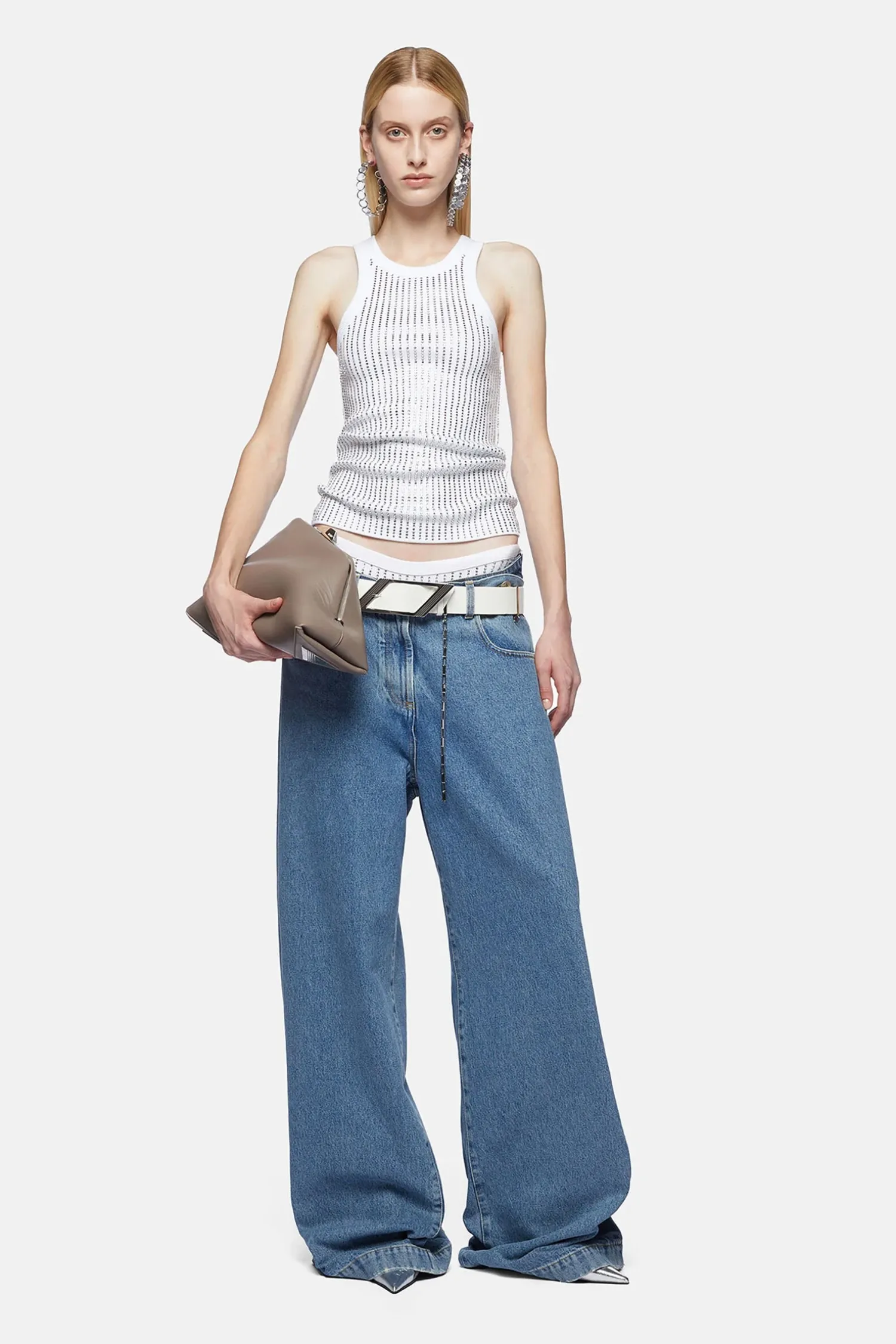 Clearance THE ATTICO LIGHT BLUE LONG PANTS LightBlueDenim