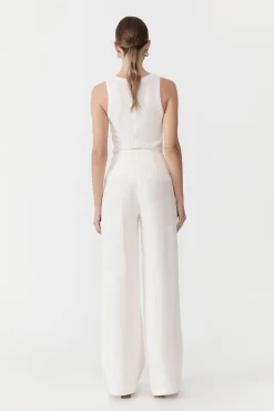 Online ST. AGNI LINEN WIDE LEG PANTS Ivory