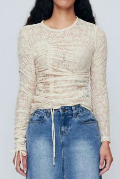 Online WYNN HAMLYN LOLA LACE TOP IvoryLace