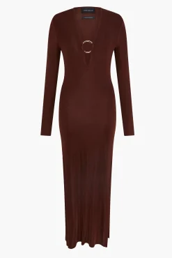 Hot LOUISA BALLOU LONG HELIOS DRESS Brown