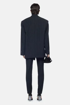 Sale THE ATTICO LONG PANTS BlueNavy/LightBlue
