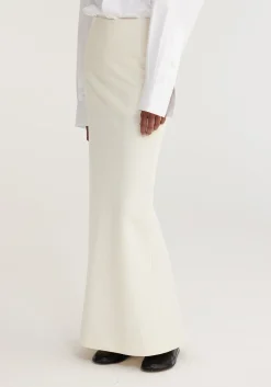 Online RÓHE LONG WOOL SKIRT Ivory