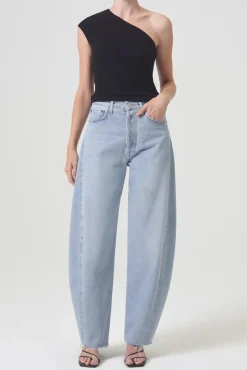 Shop AGOLDE LUNA HIGH RISE PIECED JEAN