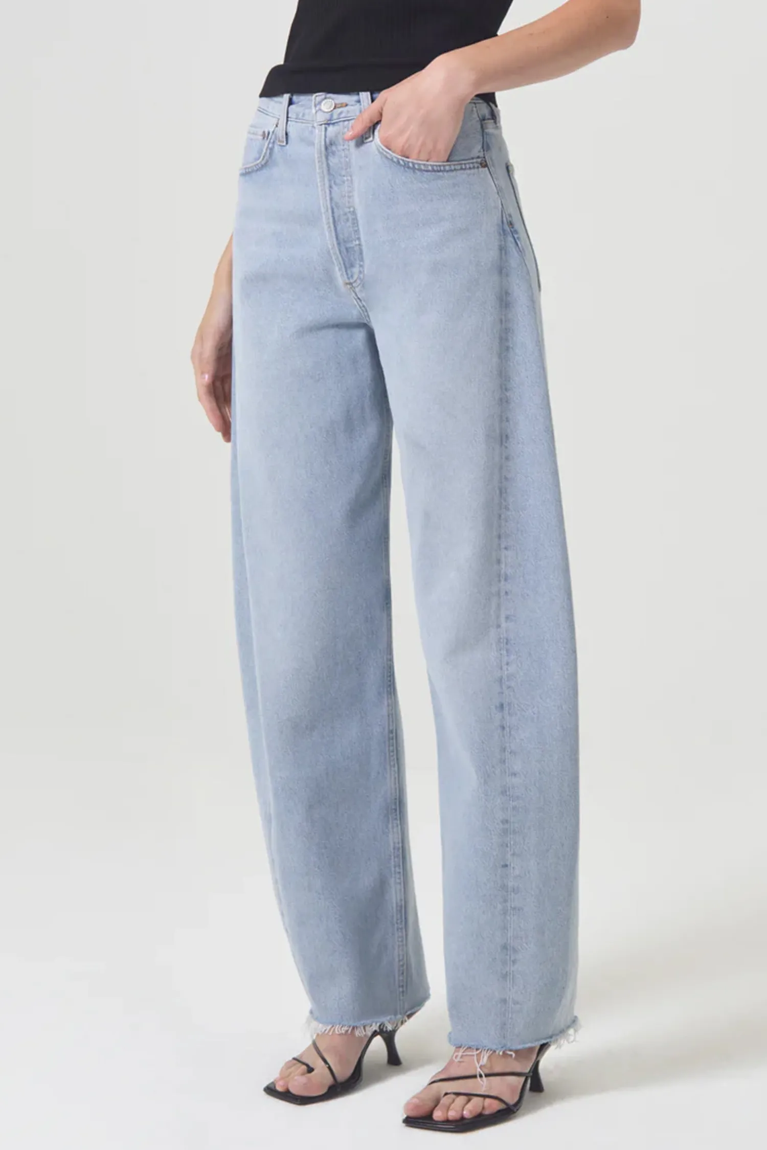 Shop AGOLDE LUNA HIGH RISE PIECED JEAN