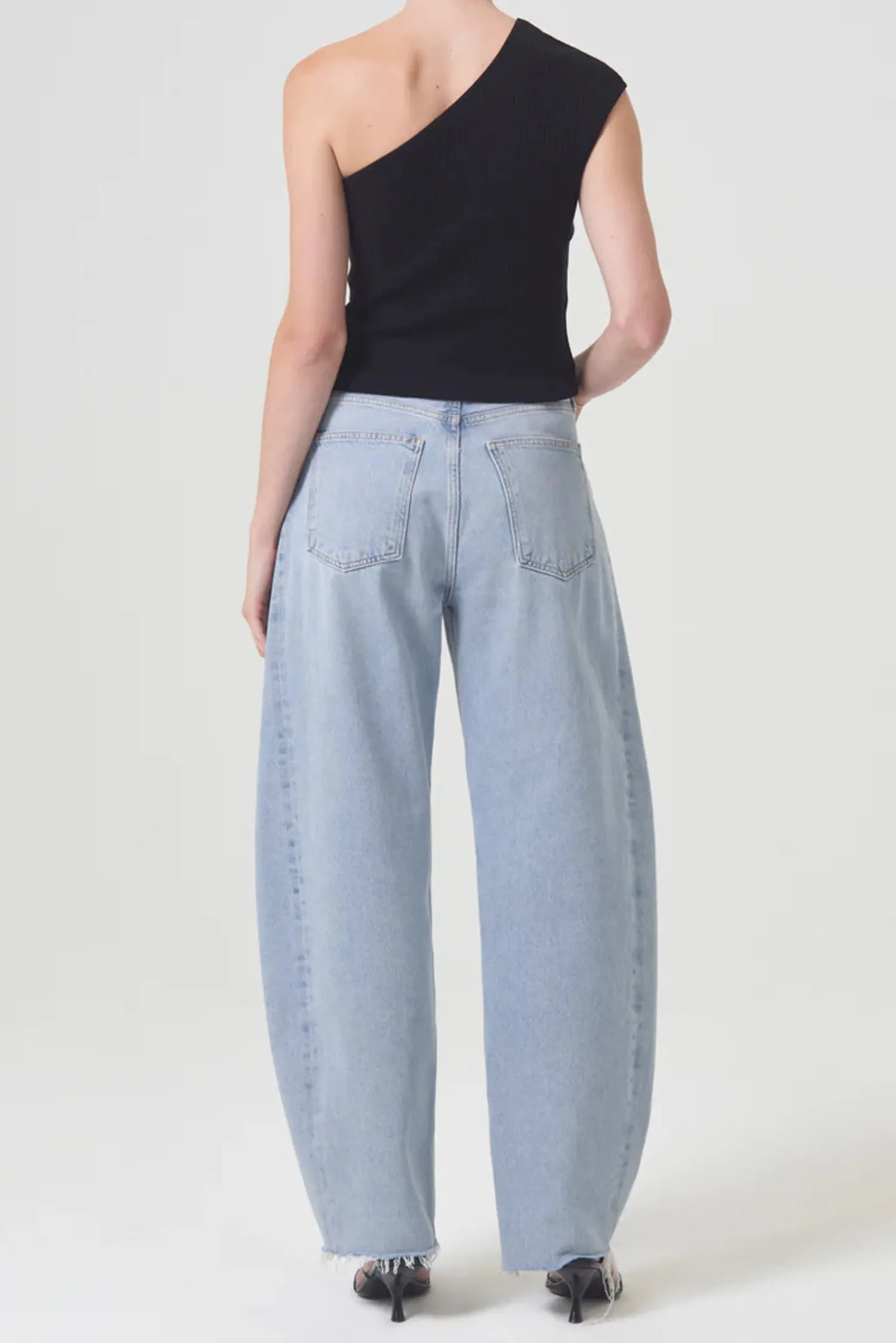 Shop AGOLDE LUNA HIGH RISE PIECED JEAN