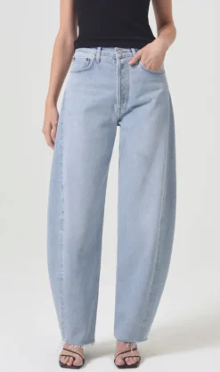Shop AGOLDE LUNA HIGH RISE PIECED JEAN