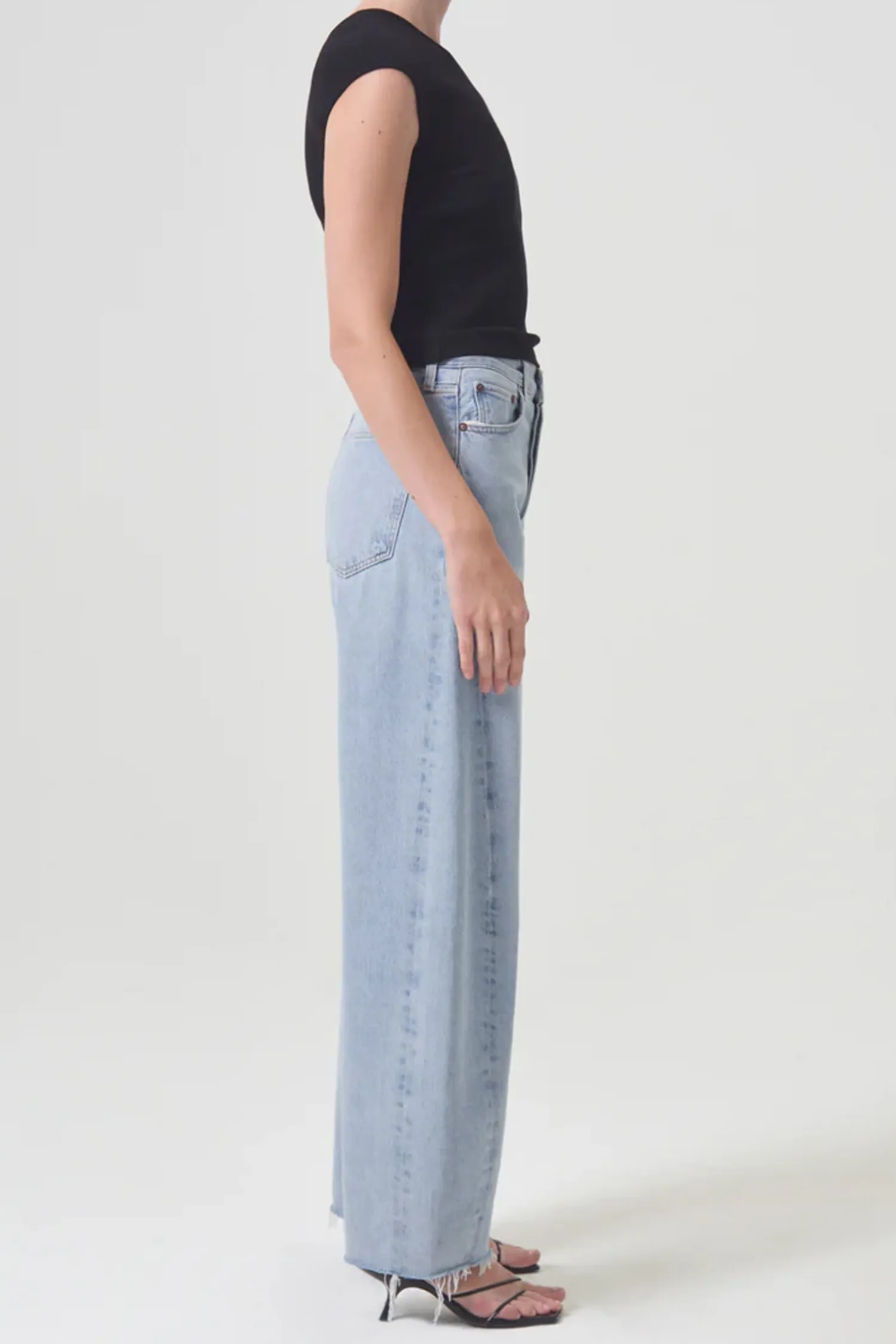 Shop AGOLDE LUNA HIGH RISE PIECED JEAN