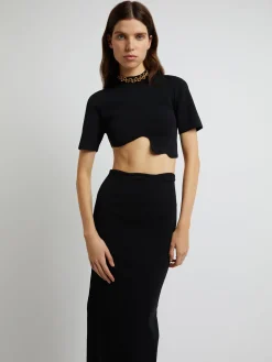 New CHRISTOPHER ESBER MAPARADITA COLUMN SKIRT Black