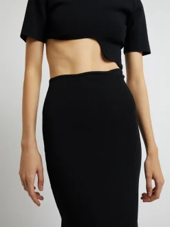 New CHRISTOPHER ESBER MAPARADITA COLUMN SKIRT Black