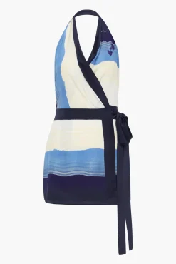 Clearance SIR MARINER WRAP HALTER MINI DRESS
