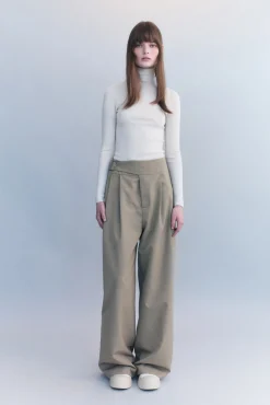Clearance COURTNEY ZHENG MERLE HIGH NECK MERINO TOP Ivory