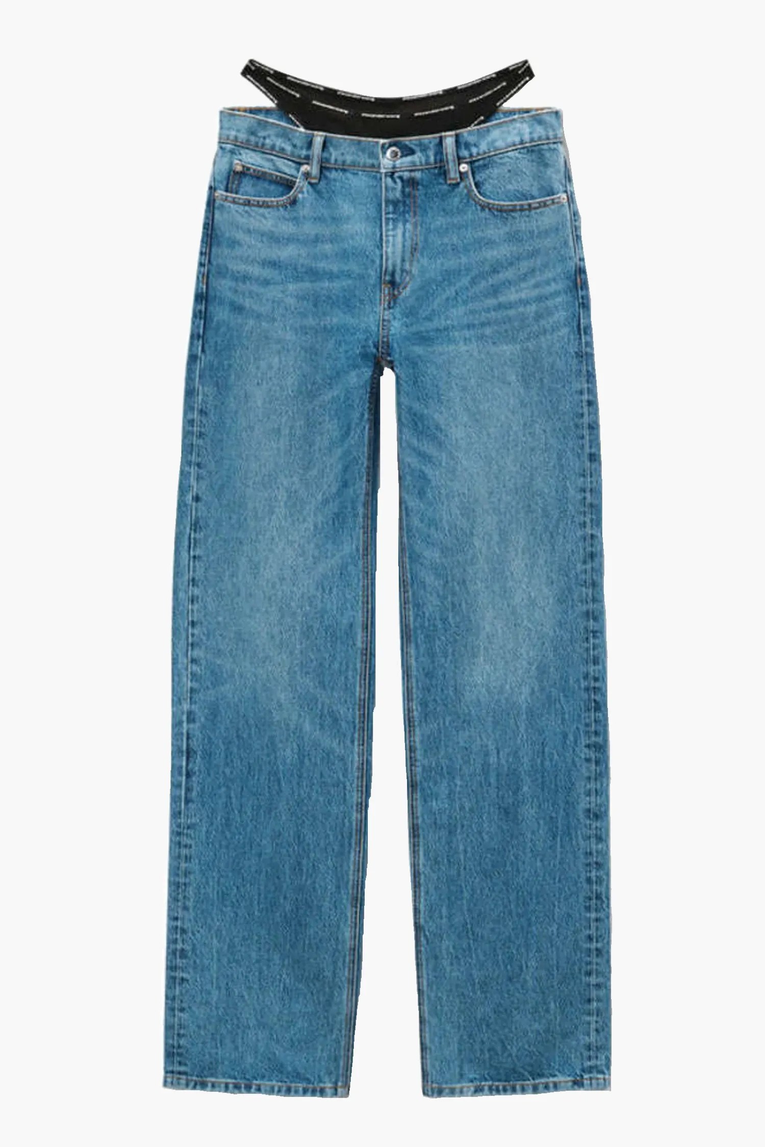 Fashion ALEXANDER WANG MID RISE RELAXED JEAN PRESTYLE LOGO ELASTIC BIKINI
