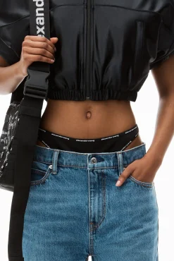 Fashion ALEXANDER WANG MID RISE RELAXED JEAN PRESTYLE LOGO ELASTIC BIKINI