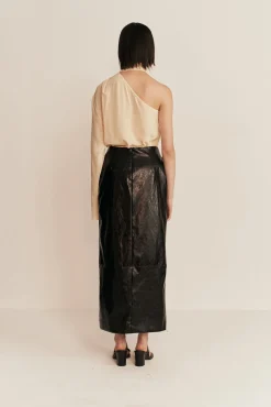 Online ESSE MILOS SPLIT MIDI SKIRT Crema