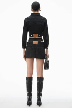 Shop ALEXANDER WANG MINI SKIRT PRESTYLE HOTFIX MESH UNDIE