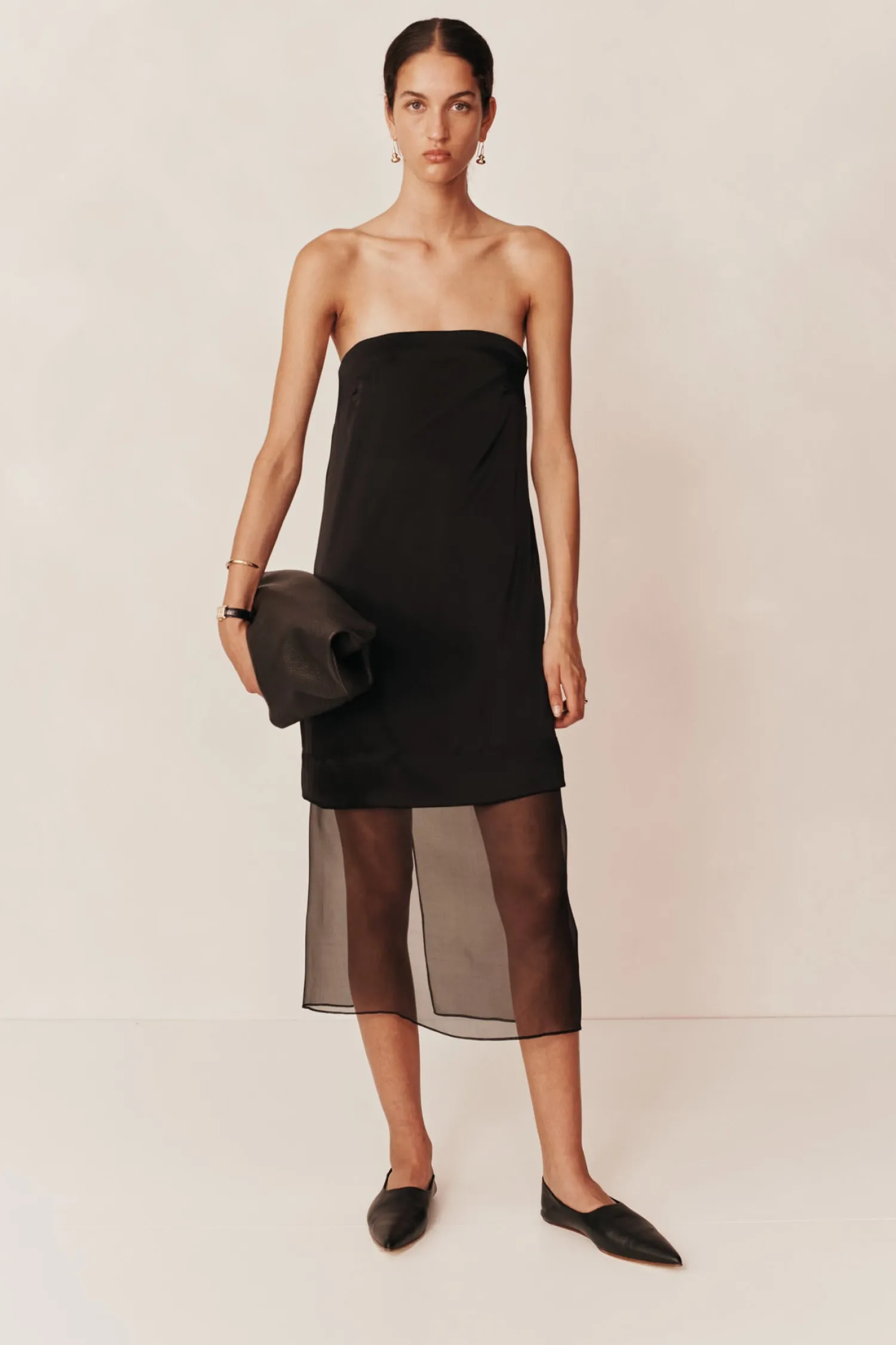Fashion ESSE MONO COLUMN MINI DRESS Black