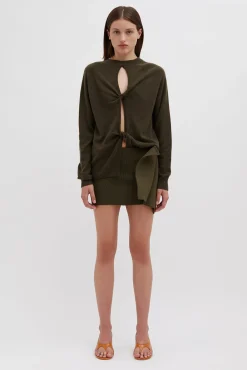Store CHRISTOPHER ESBER MONUMENT OPEN TWIST SWEATER Khaki