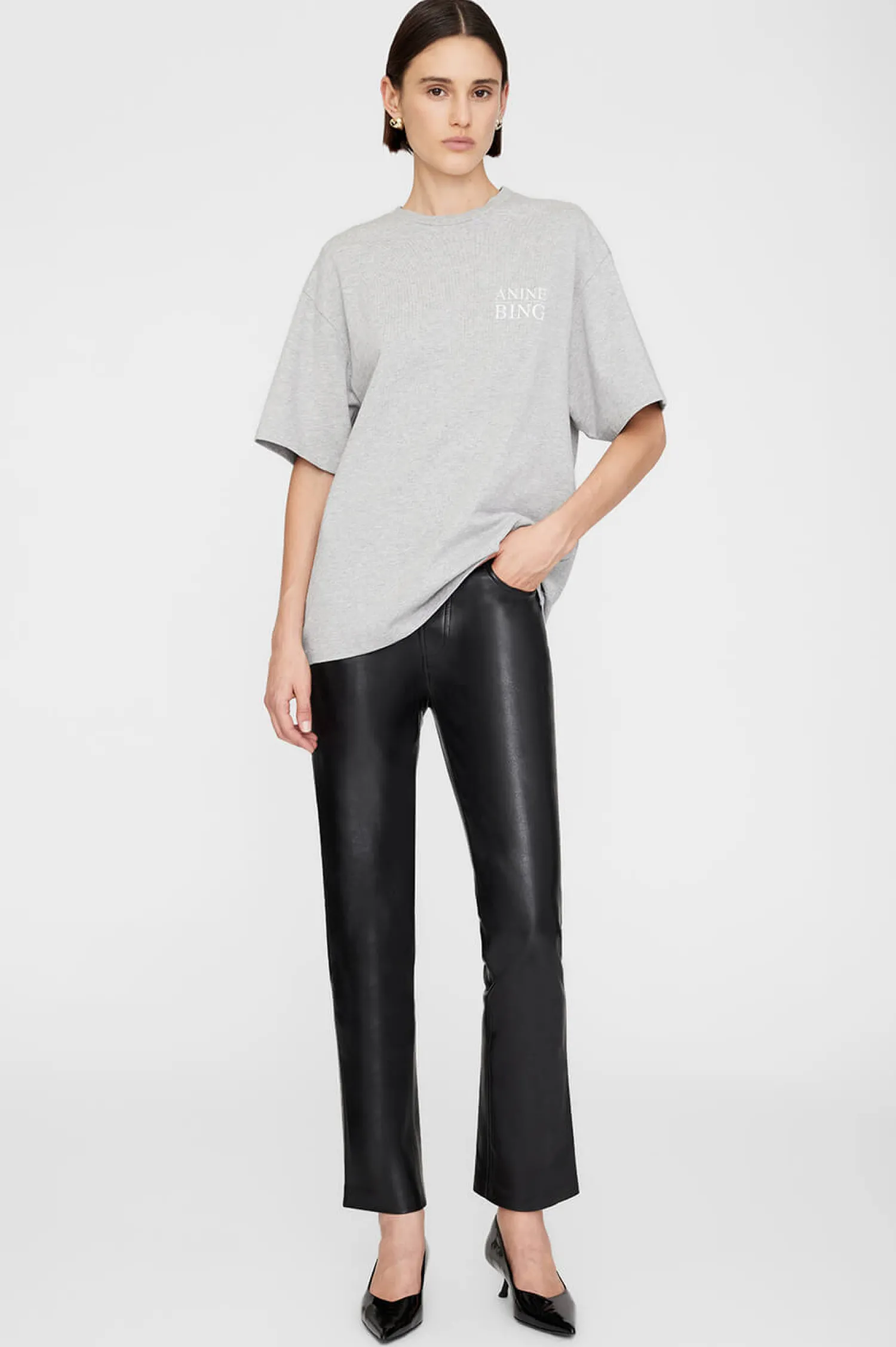 Best ANINE BING MYERS TEE SERIF NY GreyMelange