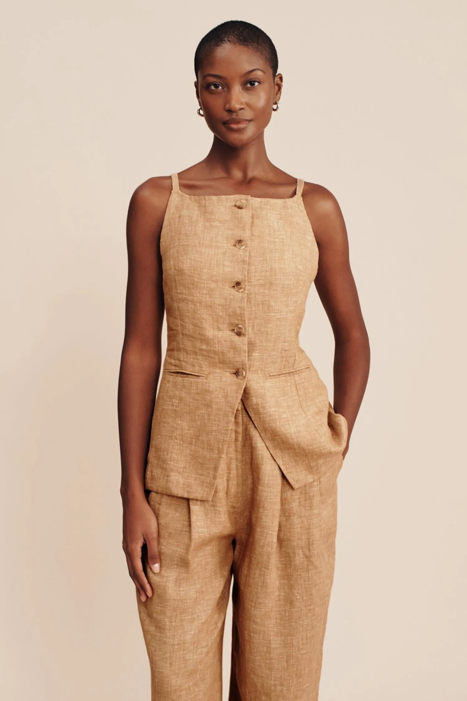 Store POSSE NANCY GILET Walnut