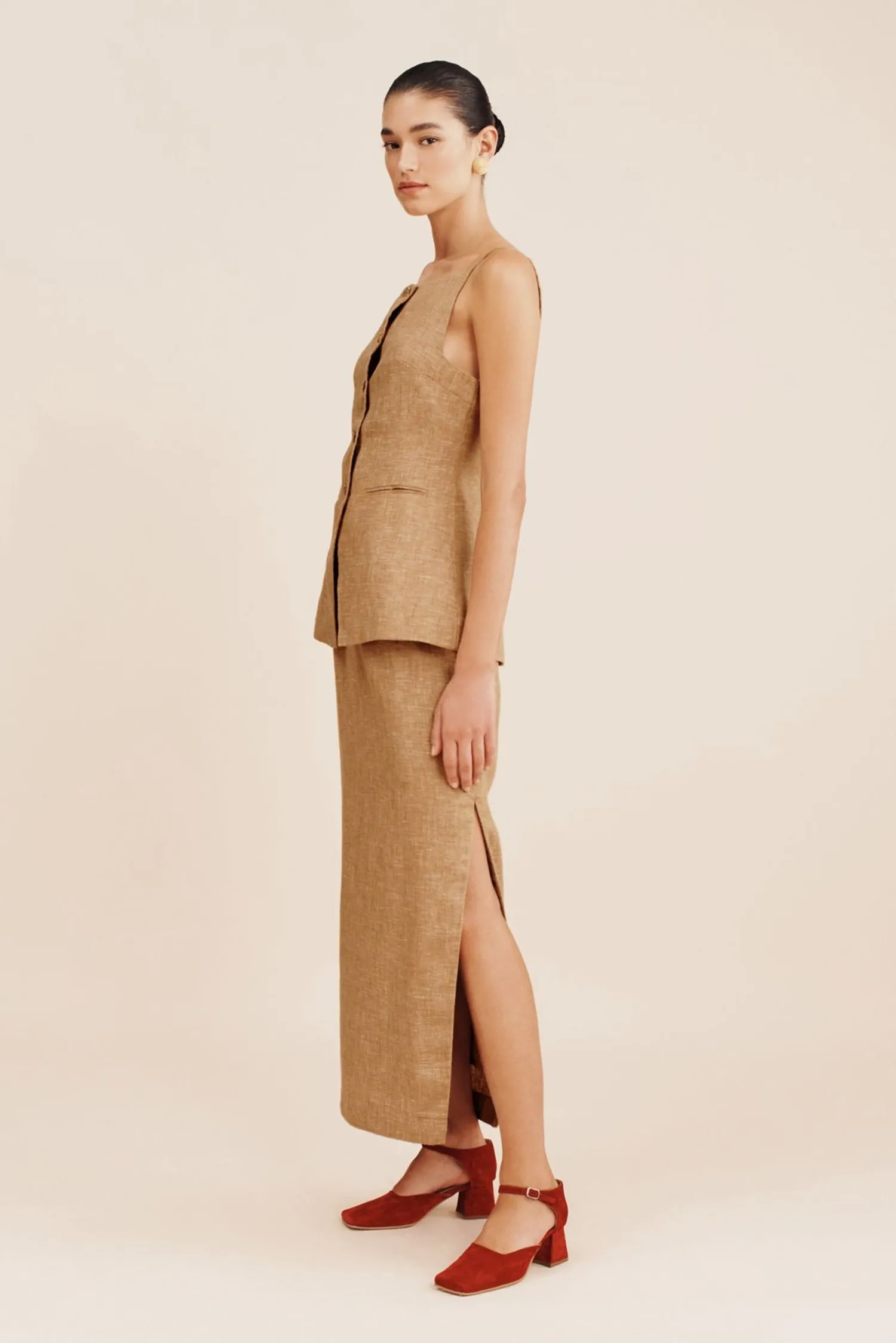Cheap POSSE NANCY PENCIL SKIRT Walnut