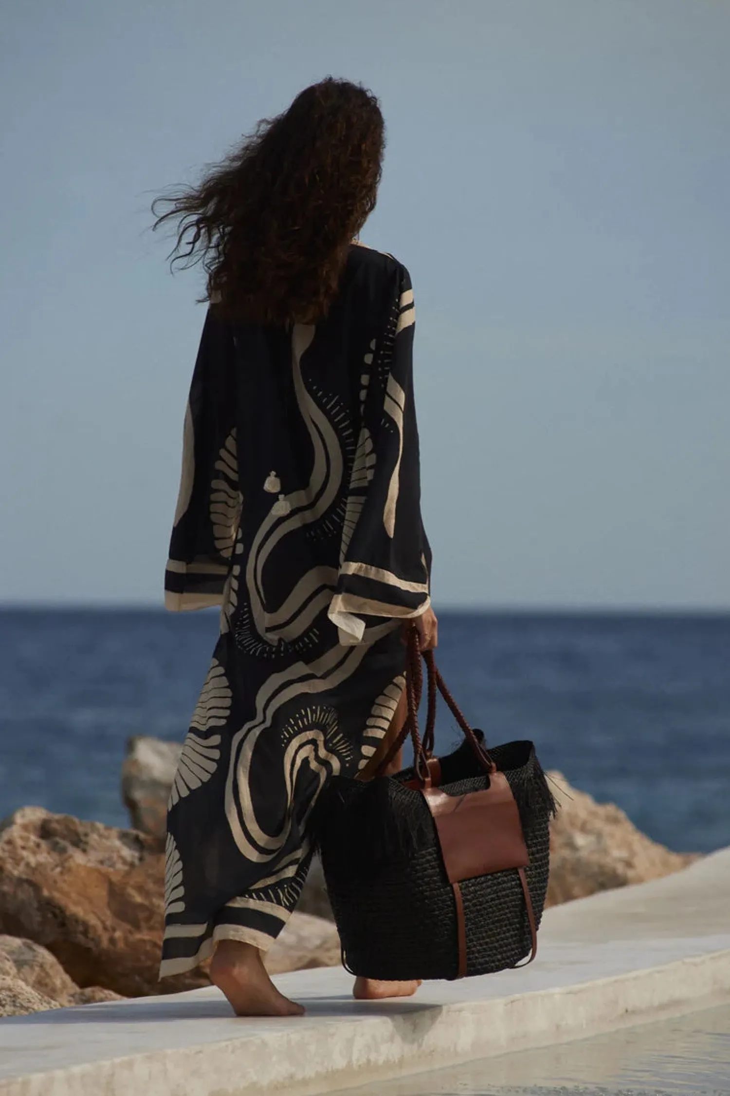Discount JOHANNA ORTIZ NATURAL WISDOM TUNIC DRESS MotherBoaPareoEcru/Black