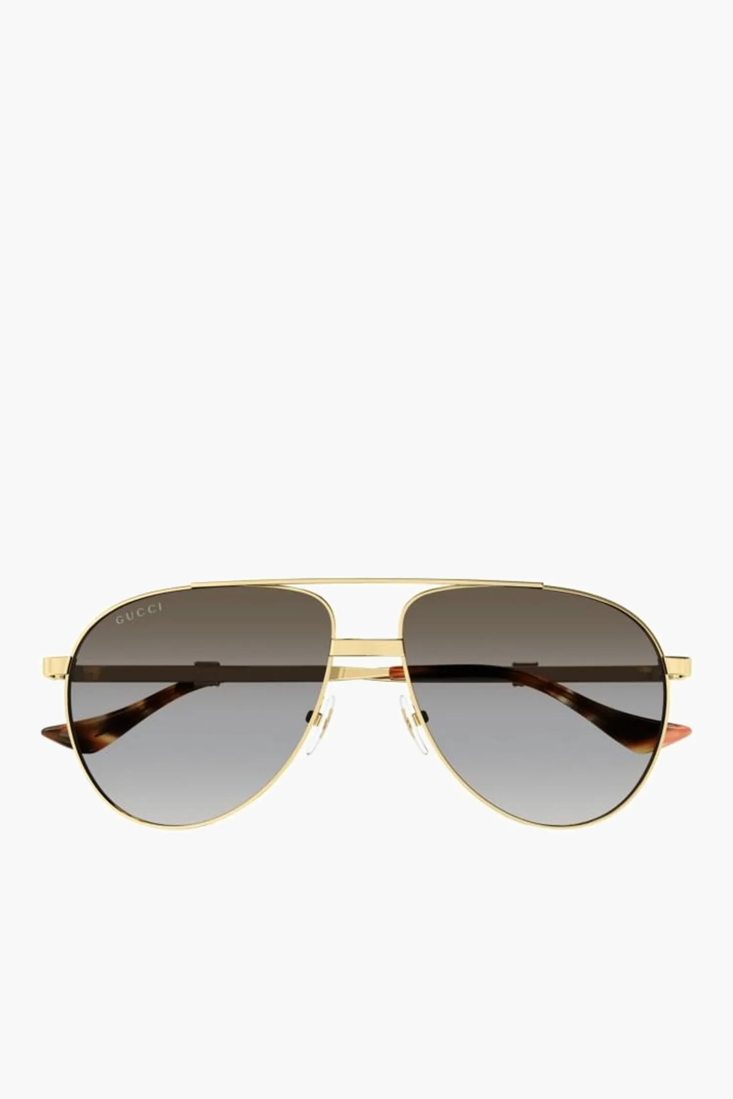 Shop GUCCI NAVIGATOR FRAME SUNGLASSES Gold