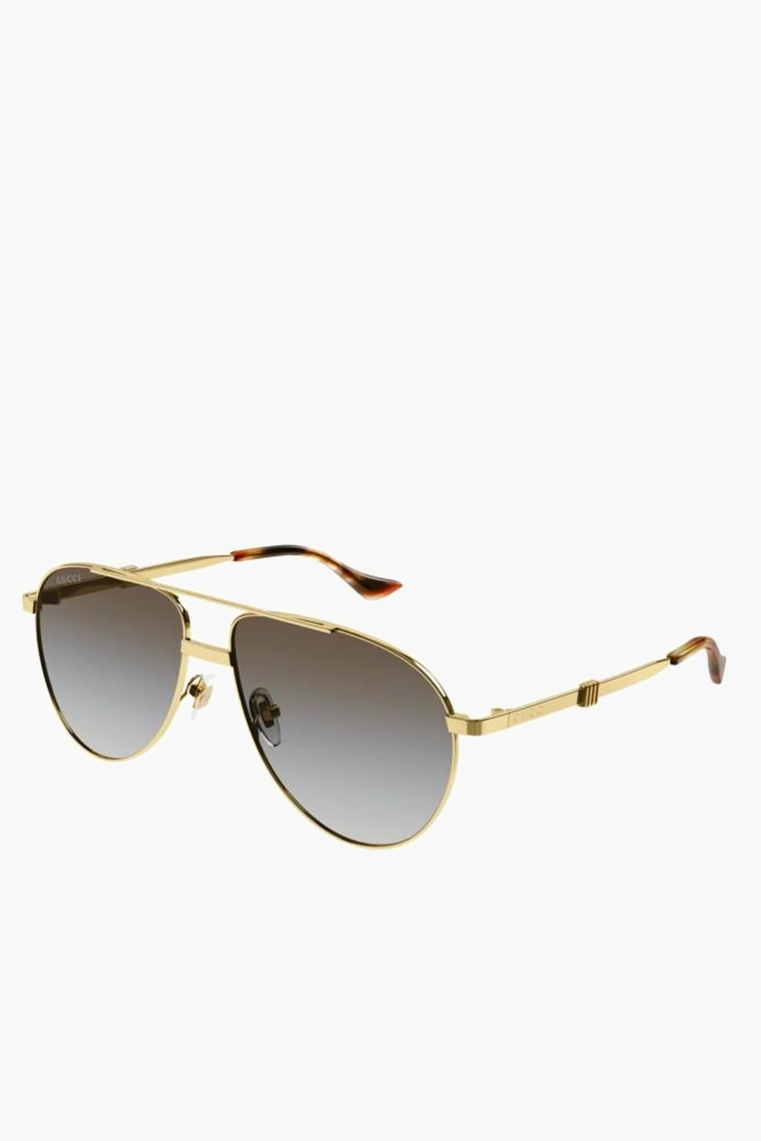 Shop GUCCI NAVIGATOR FRAME SUNGLASSES Gold