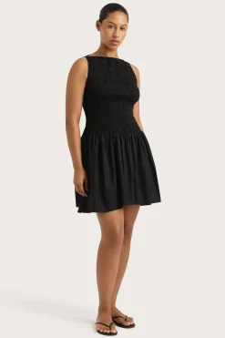Shop FAITHFULL THE BRAND NOA MINI DRESS Black