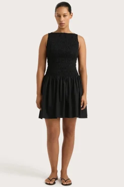 Shop FAITHFULL THE BRAND NOA MINI DRESS Black