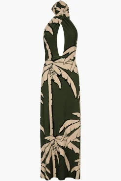 Shop JOHANNA ORTIZ OCEANIC MANTRA ANKLE DRESS Green/Ecru