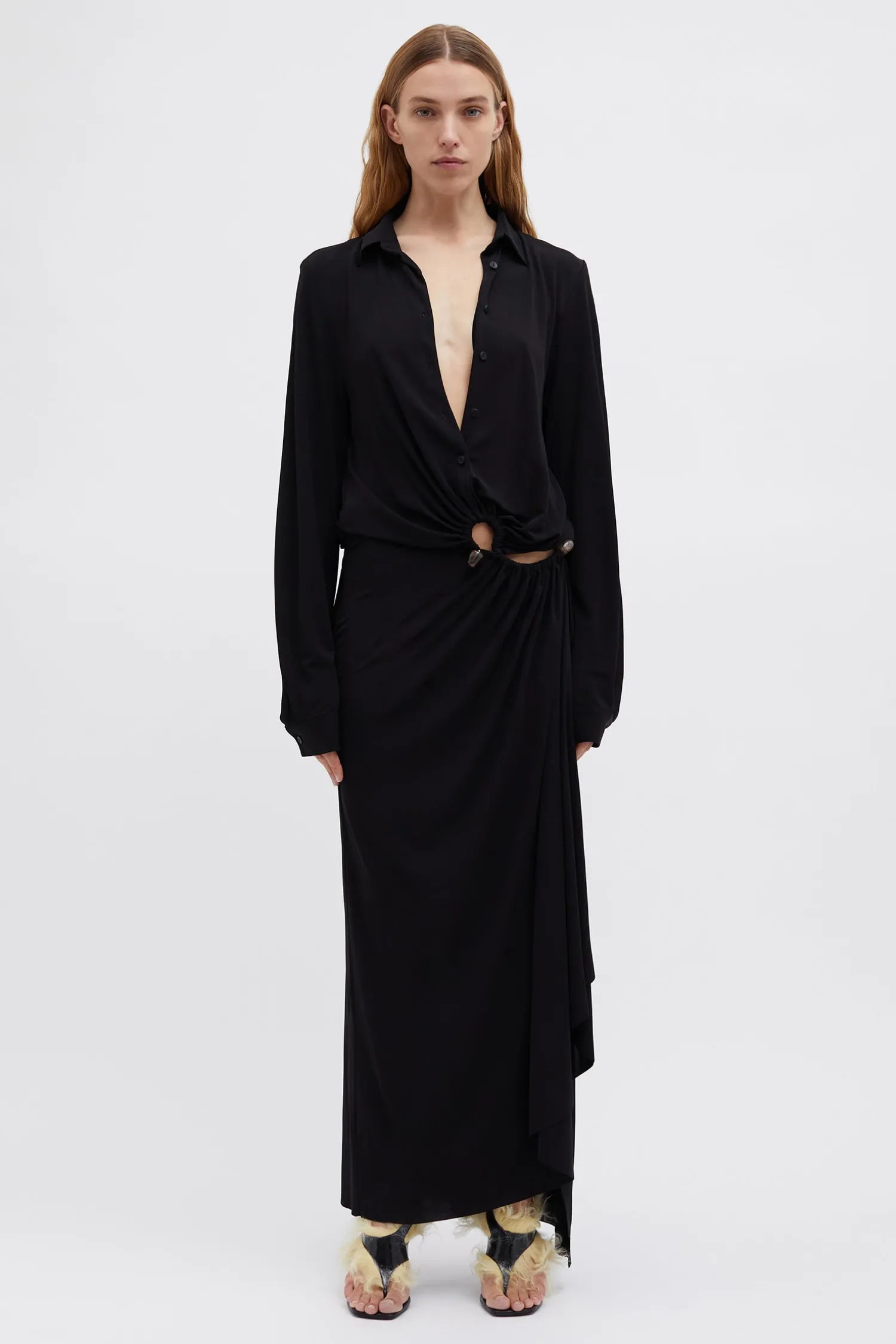 Sale CHRISTOPHER ESBER ODESSA STONE SHIRT DRESS Black