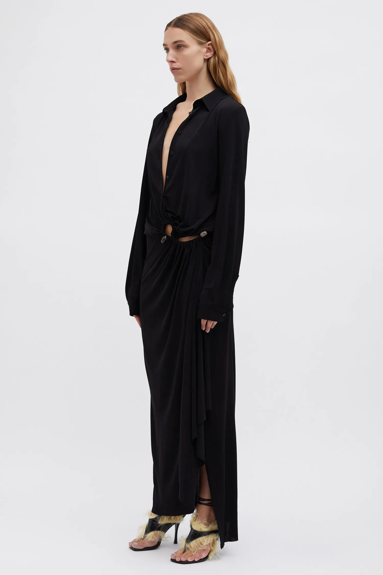 Sale CHRISTOPHER ESBER ODESSA STONE SHIRT DRESS Black