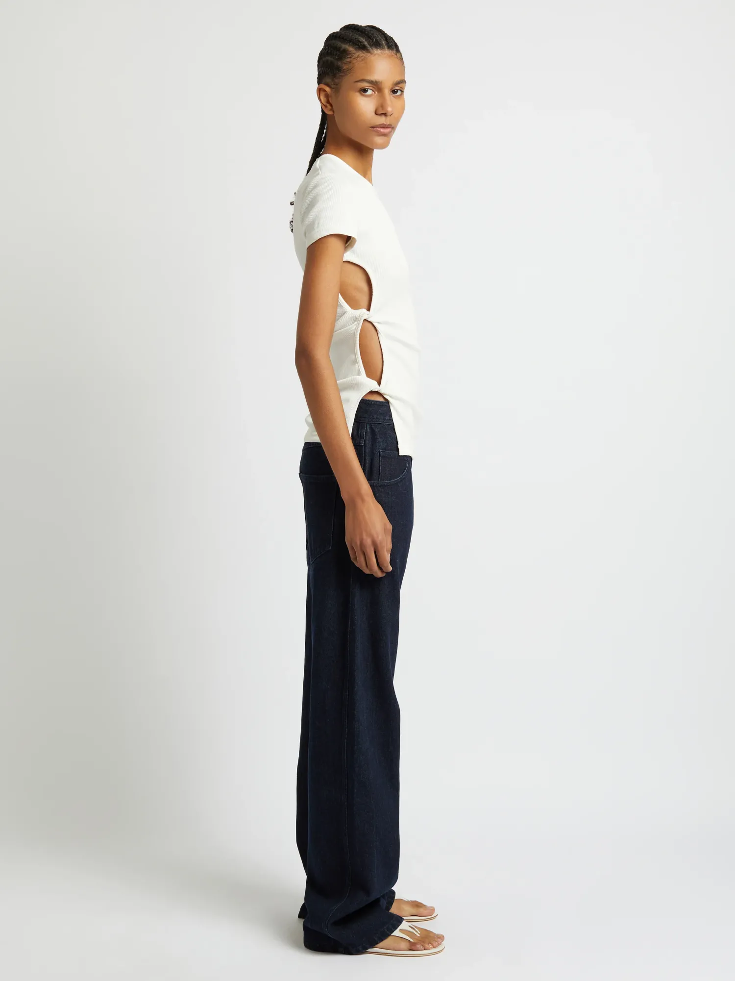Online CHRISTOPHER ESBER OPEN TWIST SIDE TEE White
