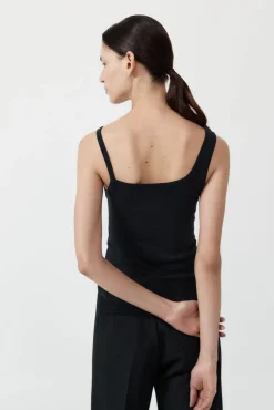 Best Sale ST. AGNI ORGANIC COTTON ASYMM TANK Black