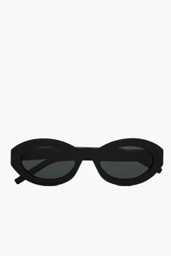 Flash Sale SAINT LAURENT OVAL ACETATE FRAME SUNGLASSES BlackandLightGold