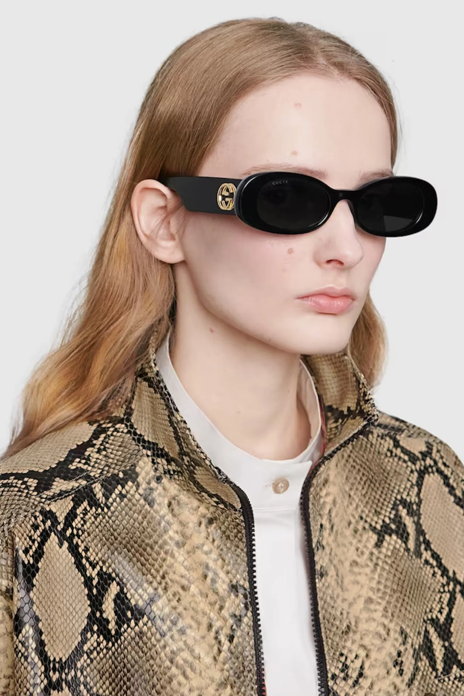 Cheap GUCCI OVAL SUNGLASSES Black