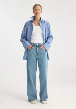New RÓHE OVERSIZED STRIPED SHIRT WITH FOLDED CUFF