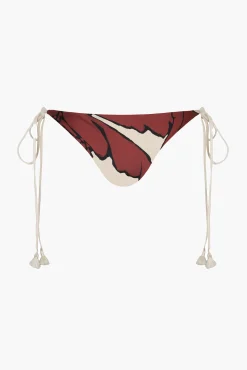 Cheap JOHANNA ORTIZ PALMS ENTORCHE DEL MAR BIKINI BOTTOM Ecru/Red/Black