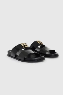 Best ANINE BING PARKER SLIDES MONOGRAM Black