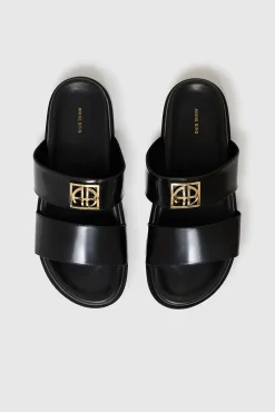 Best ANINE BING PARKER SLIDES MONOGRAM Black